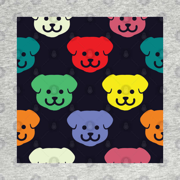 Colorful Puppy Dog Pattern by FromTheAshes